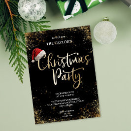 Modern Elegant Glitter Santa Claus Christmas Party Inbjudningar