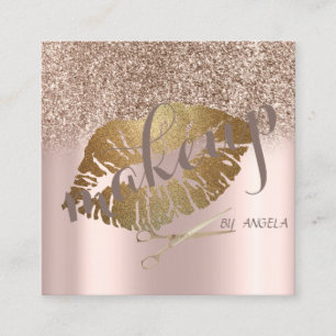 Modern Elegant Glitterläppar, Sax Fyrkantig Fyrkantigt Visitkort