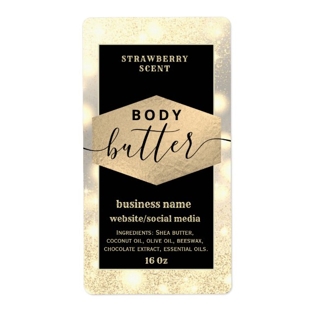 Modern elegant-gnistra-manusetikett för brödtext fraktsedel (Framsidan)