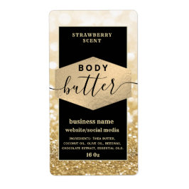 Modern elegant-gnistra-manusetikett för brödtext fraktsedel