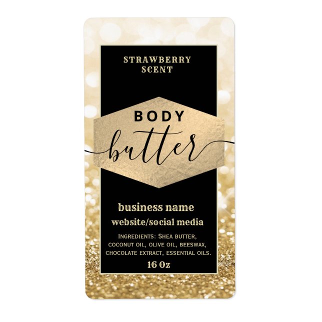 Modern elegant-gnistra-manusetikett för brödtext fraktsedel (Framsidan)