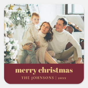 Modern Elegant God jul Anpassningsbar Fyrkantigt Klistermärke
