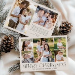 Modern Elegant God jul Cream Photo Collage Julkort<br><div class="desc">Fira säsongen med det moderna Eleganten God jul Cream Photo Collage Helgdag Card. Den här snyggten har en 5-fotokollage på framsidan, med 4 fyrkantiga foton runt ett större bild i mitten. "God jul" visas vackert i trendigets svarta text på krämbakgrunden. Anpassa till din familj namn och år för personlig kontakt....</div>