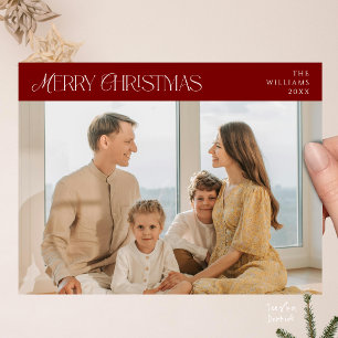 Modern Elegant, God Jul Familjefoto Vykort