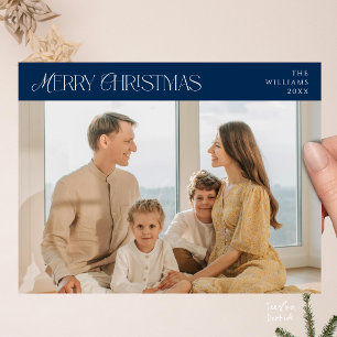 Modern Elegant, God jul Family Photo Vykort