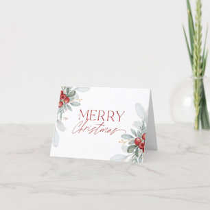 Modern Elegant God jul Greenery Helgkort