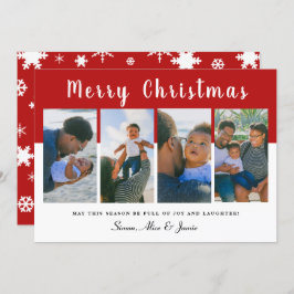 Modern Elegant God jul Photo Collage Julkort