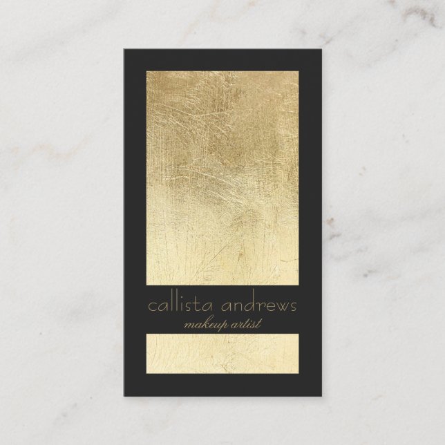 Modern Elegant Gold Foil Black Färg Block Visitkort (Framsida)