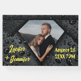 Modern Elegant Golden Diamond Personligt bröllp Gästböcker