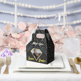 Modern Elegant Golden Diamond Personligt bröllp Presentaskar