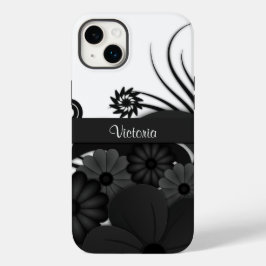 Modern Elegant Gothic Black Hibiscus Blommigt Slim