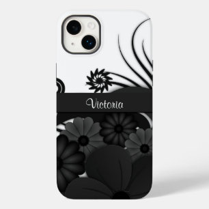 Modern Elegant Gothic Black Hibiscus Blommigt Slim