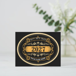 Modern & Elegant Gott Nytt År 2027 Helg Vykort