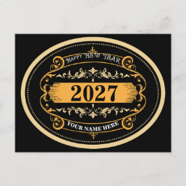 Modern & Elegant Gott Nytt År 2027 Vykort