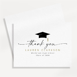 Modern Elegant Graduation Thank You Note Card Inbjudningar