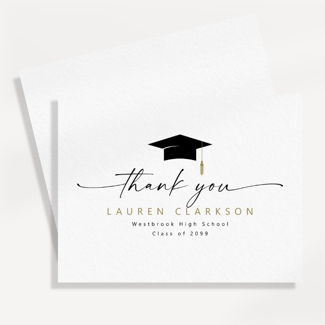 Modern Elegant Graduation Thank You Note Card Inbjudningar (Skapare uppladdad)