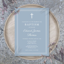 Modern Elegant Gräns Dusty Blue Baptism