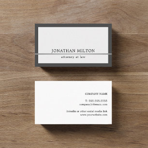 Modern Elegant Grått Faux Silver Line Attorney Visitkort