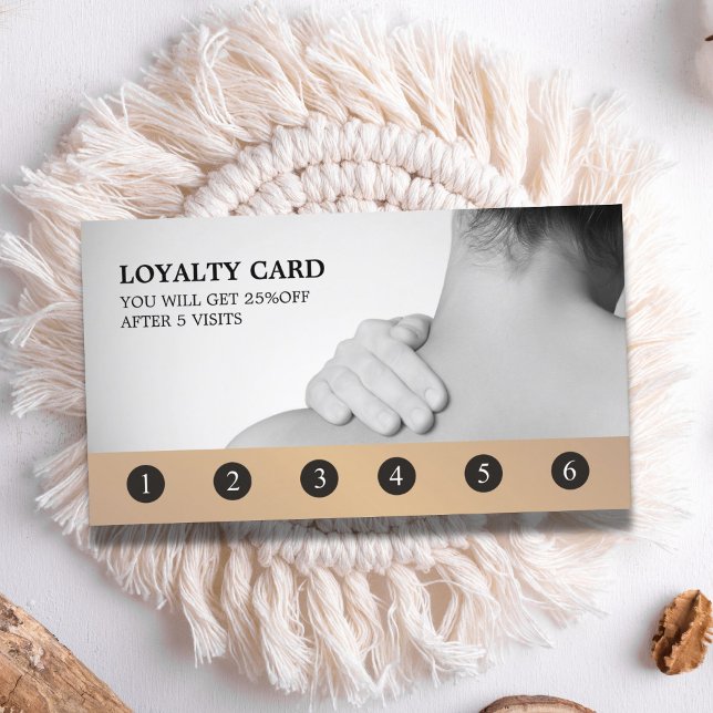 Modern Elegant Grått Golden Massage Therapist Lojalitetskort (Skapare uppladdad)