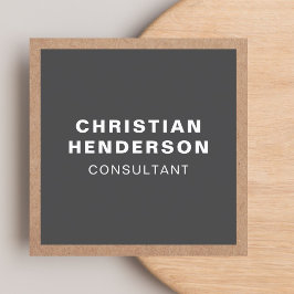 Modern Elegant Grått Kraft Papper Consultant Fyrkantigt Visitkort