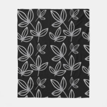 Modern Elegant Grått Löv Black