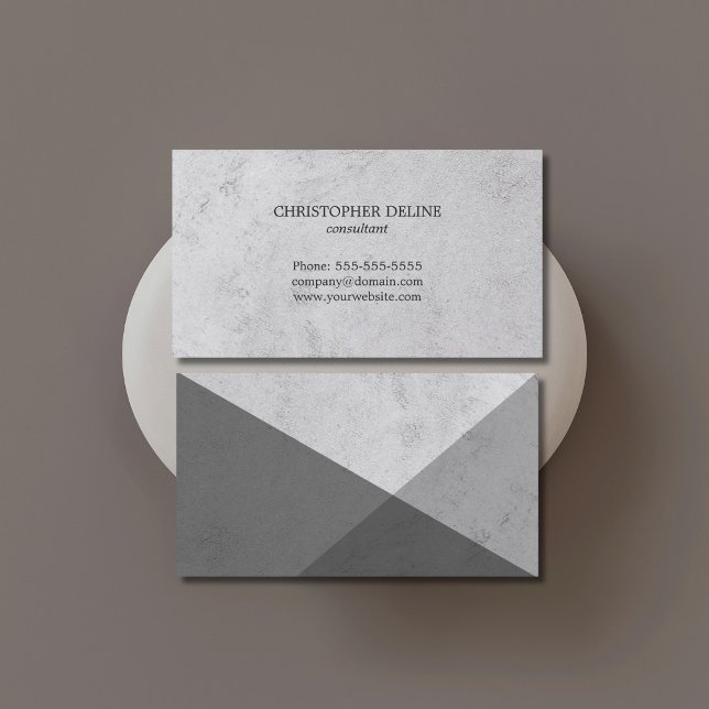 Modern Elegant Grått Stone Geometric Consultant Visitkort (Skapare uppladdad)