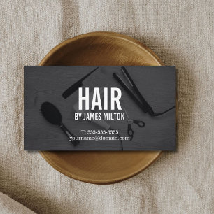 Modern Elegant Grått White Hair Stylist Visitkort