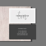 Modern Elegant Grått White Monogram Consultant Visitkort<br><div class="desc">Modern mall för visitkort med fullt anpassade och monogram. Elegants- och coolans utformning. Perfekt för eventuella professioneller.</div>