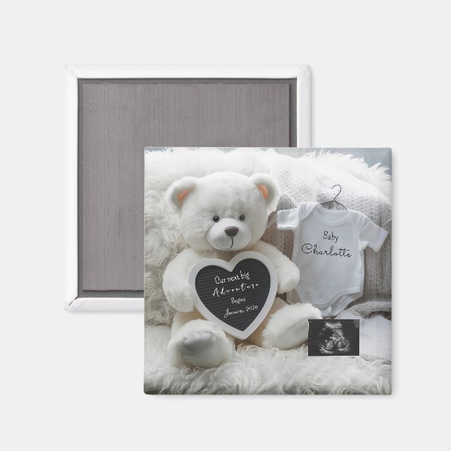 Modern Elegant Graviditet Meddelande Minnessaker  Magnet (Front/Back)