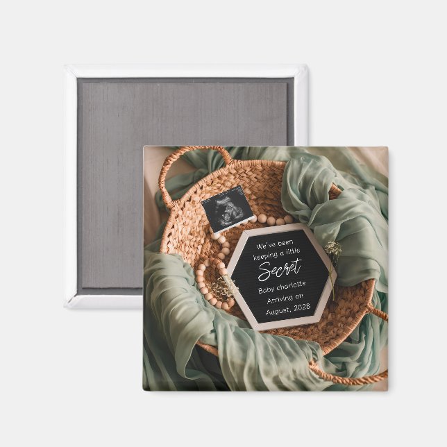 Modern Elegant Graviditetsannonsering minnessak  Magnet (Front/Back)