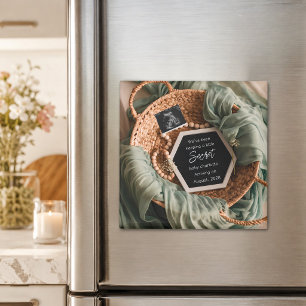 Modern Elegant Graviditetsannonsering minnessak  Magnet