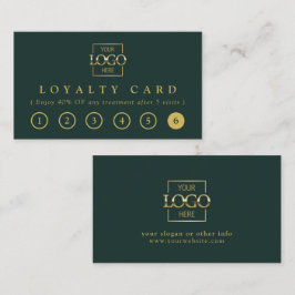 Modern Elegant Green & Gold Business Logo Reward Lojalitetskort