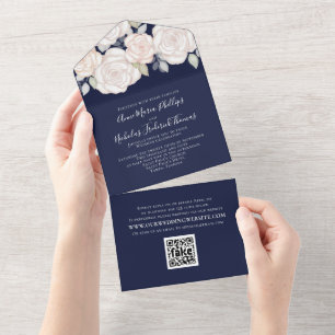 Modern Elegant Greenery Blommigt Watercolor QR-kod