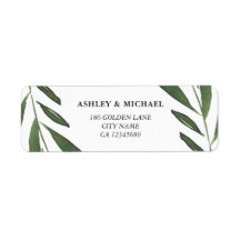 Modern Elegant Grön Akvarell Blad Bröllop