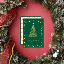 Modern Elegant Grön & Guld God Jul