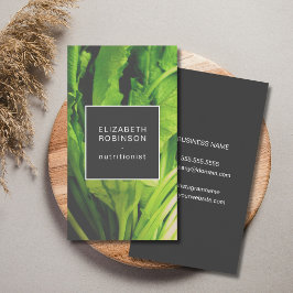 Modern Elegant Gröna Blad Nutritionist Visitkort