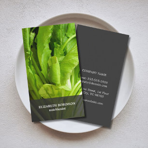 Modern Elegant Grönt Löv Nutritionist Visitkort
