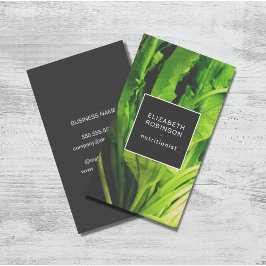 Modern Elegant Grönt Löv Nutritionist Visitkort