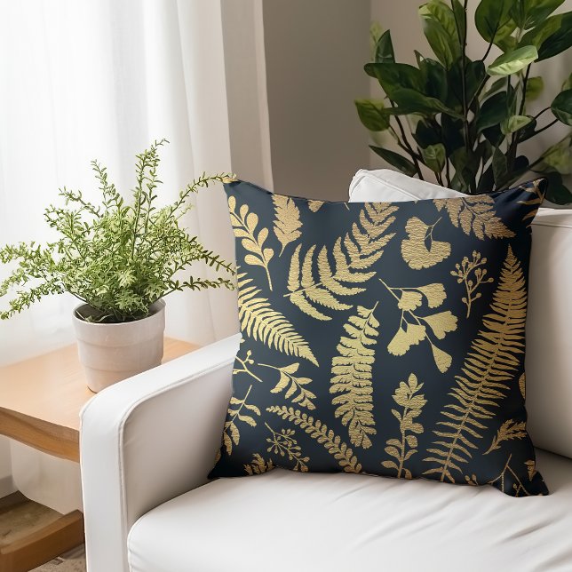 Modern Elegant Grönt och Guld jul Kudde (Skapare uppladdad)