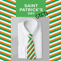 Modern Elegant Grönt Orange Irish Flagga Stripe