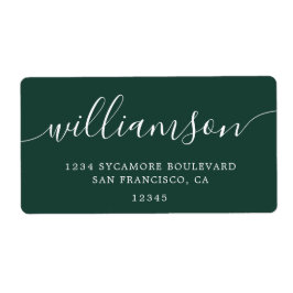 Modern Elegant Grönt  Script Family Returadress Fraktsedel