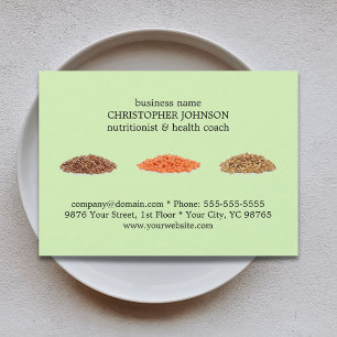 Modern Elegant Grönt Seeds Photo Nutritionist Visitkort