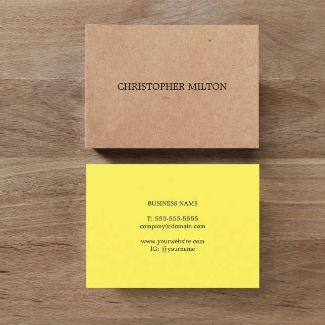 Modern Elegant Grönt tryckt KraftPaper Consultant Visitkort (Skapare uppladdad)