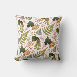 Modern elegant grönt vår löv och blommor kudde