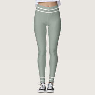 Modern Elegant Grönt Vit Pastel Färg Modisk Leggings