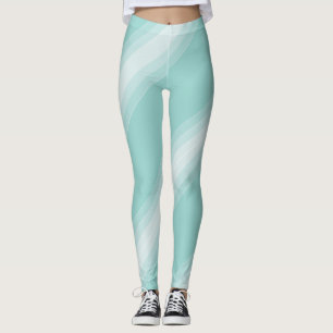 Modern Elegant Grönt - vit Snyggt Leggings