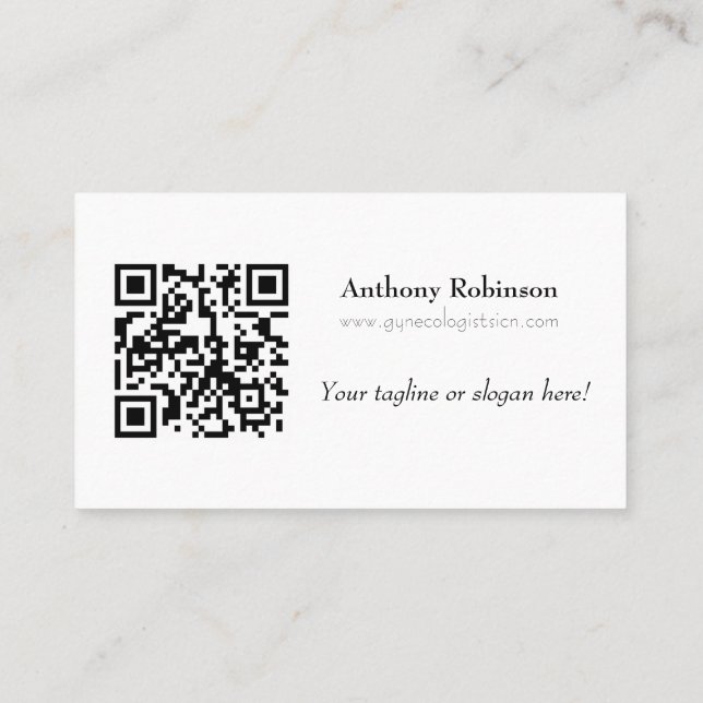 Modern Elegant - grundläggande märkord och QR-kod Visitkort (Baksida)