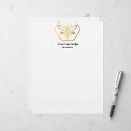 Modern & Elegant Guld Bihandledare Brevhuvud