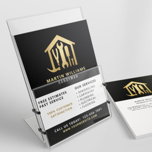 Modern Elegant Guld & Black-Handyman Flygblad