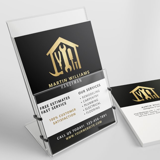 Modern Elegant Guld & Black-Handyman Flygblad (Skapare uppladdad)